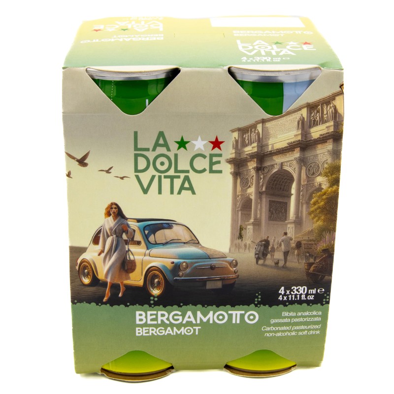 La Dolce Vita Bergamotto, Real Sugar, Pack of 4, Imported