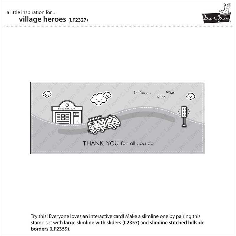 Lawn Fawn LF2327 Village Heroes 4x6 Clear Stamp Set