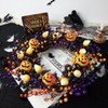 20" Halloween Wreaths for Front Door with Jack-o'-Lanterns and Candy
