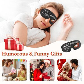 Aganmi Funny 3D Zero Pressure Sleep Eye Mask for Men Women Side Sleeper, Adjustable Blackout Soft Breathable Eye Masks for Travel Nap Night Sleep, Humorous Gift Stocking Stuffers (Resting My Eyes)