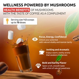 OldSoul Mushroom Hot Chocolate Blend | 7-Mushroom Formula | Real Cocoa | Energy, Focus, Immunity | 14 oz (400 g)