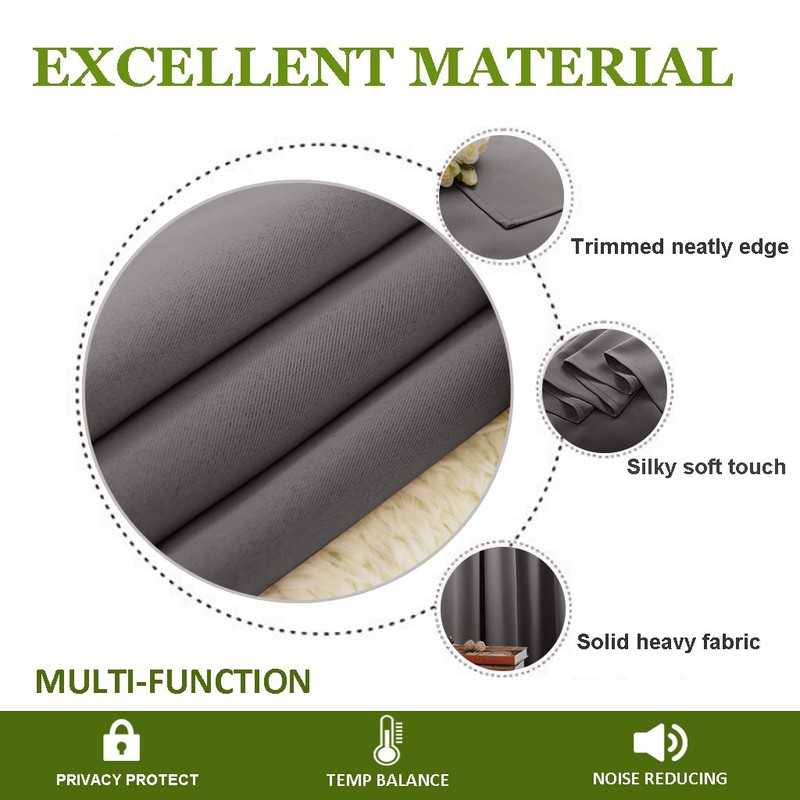 PONY DANCE Grey Blackout Curtains - Grey Pencil Pleat Thermal