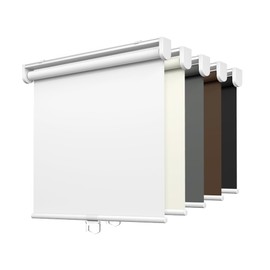LazBlinds No Tools No Drill Cordless Roller Shades, 100% Blackout Roller Blinds for Windows, Thermal Insulated UV Protection Waterproof Roll Up Window Blinds and Shades, 23'' W x 72'' H, White