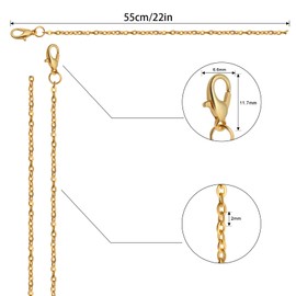 Lemonkey - Paquete de 24 cadenas de collar a granel, chapado en oro y plata para hacer joyas de 22 pulgadas
