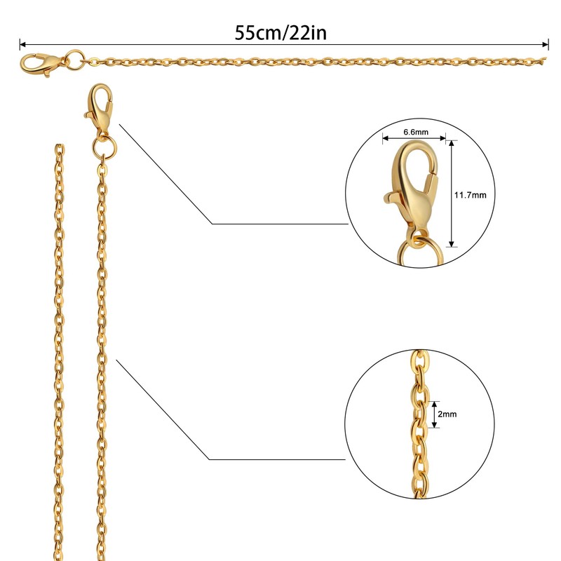 Lemonkey - Paquete de 24 cadenas de collar a granel,