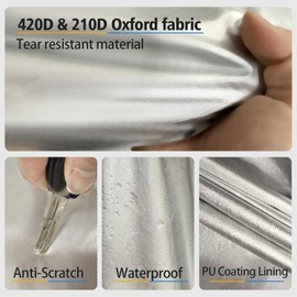 Dulepax Oxford RV Cover 24'-27' Travel Trailer Cover,Waterproof Camper Cover with 420D Oxford Fabric Anti-UV, Weatherproof, Ripstop Utility Trailer Covers