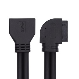xiwai Right Angled 90 Degree USB 3.0 20Pin 19Pin Male to Female Extension Cable 5Gbps for Motherboard Mainboard