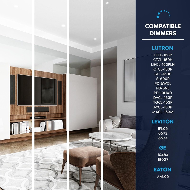 LUXRITE 4 Inch Trimless LED Recessed Lights with Junction Box,