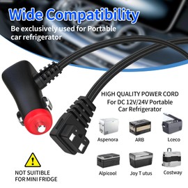 19.6 Ft DC Power Cord Cable 12V/24V for Car Refrigerator Fridge Compatible with Bougerv,Dometic,ICECO, Alpicool,Aaobosi,Euhomy 12v /24V Automotive Interior Coolers & Refrigerators (Universal 19.7 Ft)