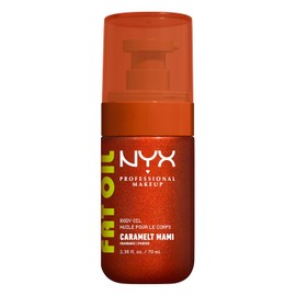 NYX Body Oil, Fat Oil Shimmering Body Moisturiser for Glowing Skin, 24hr Hydration with Avocado Oil & Vitamin E, High-Shine Finish, Non-Greasy & Vegan, Caramelt Mami