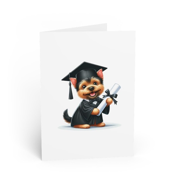 DistinctInk Greeting Card/Note Card - Norwich Terrier Graduation - PACK