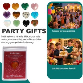 12 PCS Hearts Crystals and Healing Stones 0.8 Inch Pocket Natural Crystal Love Gemstones Set Amethyst Rose Quartz Cute Birthday Party Bulk Inspirational Gifts for Teen Girls Women Christmas