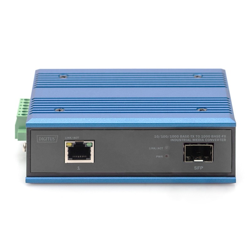 DIGITUS Industrial Gigabit Media Converter - 1 RJ45 Port, 1