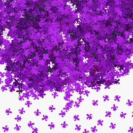 CIPOWM Mardi Gras Table Confetti 3.53oz Purple Metallic Foil Sequins Confetti for Mardi Gras Carnival Birthday Party Decoration, 6000pcs