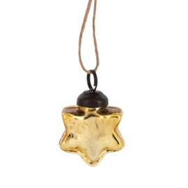 Ganz Gold Frosted Mercury Star Glass Ornament, 2" Tall, Vintage Christmas Decoration