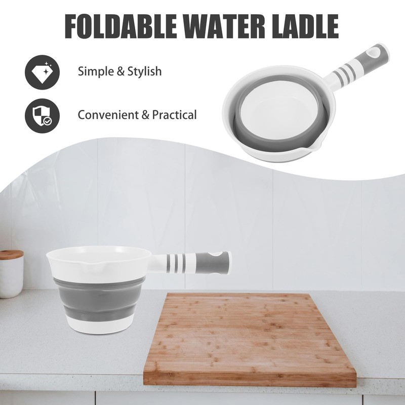 JOYOFREELY Bath Rinse Cup Foldable Water Ladle Plastic Collapsible Water