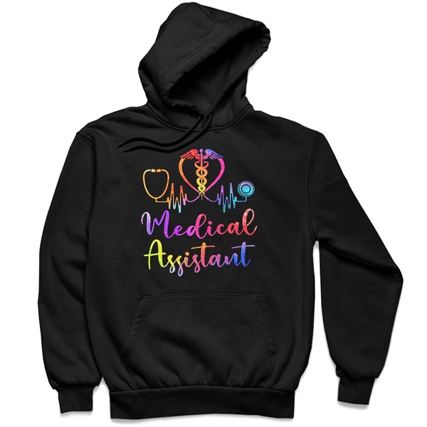 Mazoli Medical Assistant Stethoscope Heart Hoodie, Medical Assistant Sweatshirt Graphic, 2XL