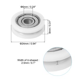 PATIKIL 24mm Drawer Rollers, 8 Pack Drawer Pulley Replacement Wheels Bearing Small Pulley, White