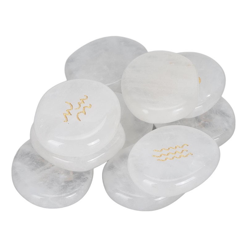 10Pcs Engraved Rune Stones Palm Stones Healing Witch Rune Stone