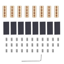 Tinoaly 8pcs 6 AWG Wire Connector Nut Kit, 80A Terminal Splicing Electrical Wiring Butt Kit Circuit Connector Includes Nuts Shrink Tubes & Screw Clamp