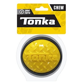 Tonka Juguete para Perro con Bola de Diamante, Ligero, Duradero y Resistente al Agua, 10,16 cm, para Razas Medianas/Grandes, Unidad única, Amarillo/Negro