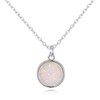 Philip Jones Silver Plated Synthetic White Opal Necklace with Quote