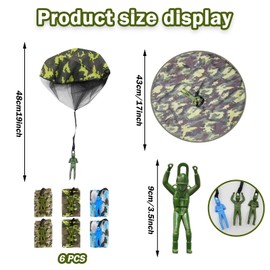 6 Pcs Parachute Toys For Kids, Hand Throwing Army Men Toys For Kids, Parachute Toy, Outdoor Flying Toy For Boys And Girls Gifts,Creative Craft Toy For Children And Adults