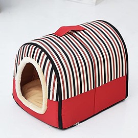Cama para Mascotas Cama de la casa de Mascotas Interior portátil Suave cálido Invierno Cojín de cojín para Dormir habitación Plegable para Perro Gato 