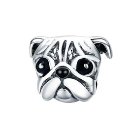 Love Dog Charm 925 Sterling Silver French Bulldog Charm Puppy Pet Dog Animal Charms for Dog Lovers (Love dog - pug)