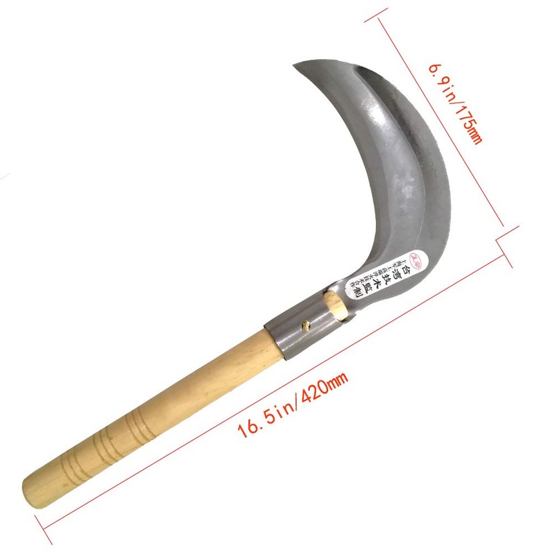 King of The Sickle - Steel Grass Sickle,Hardwood Handle Clearing