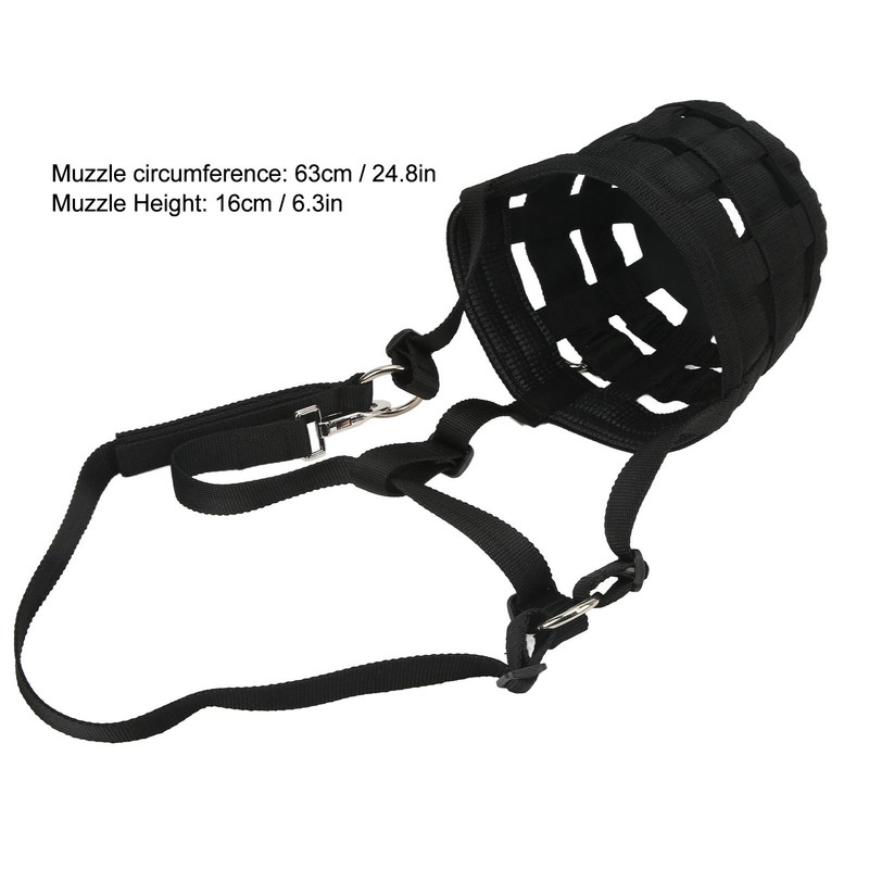 Black Horse Grazing Muzzle Easy Breathe Horse Mouth Cover with