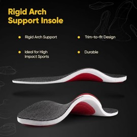 Insertos de zapatos para aliviar la fascitis plantar para mujeres y hombres, más de 240 libras de insertos de zapatos resistentes con almohadilla de t
