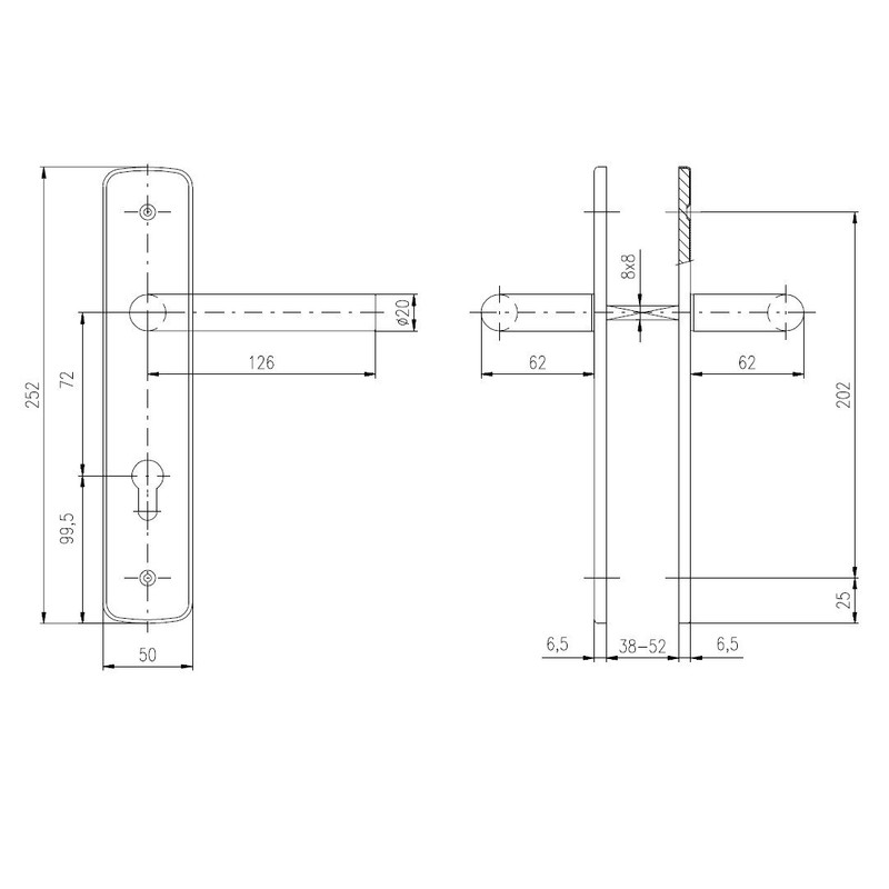 ROSTEX Renovation Fitting Stainless Steel Renovation Fitting with Vigo Handle