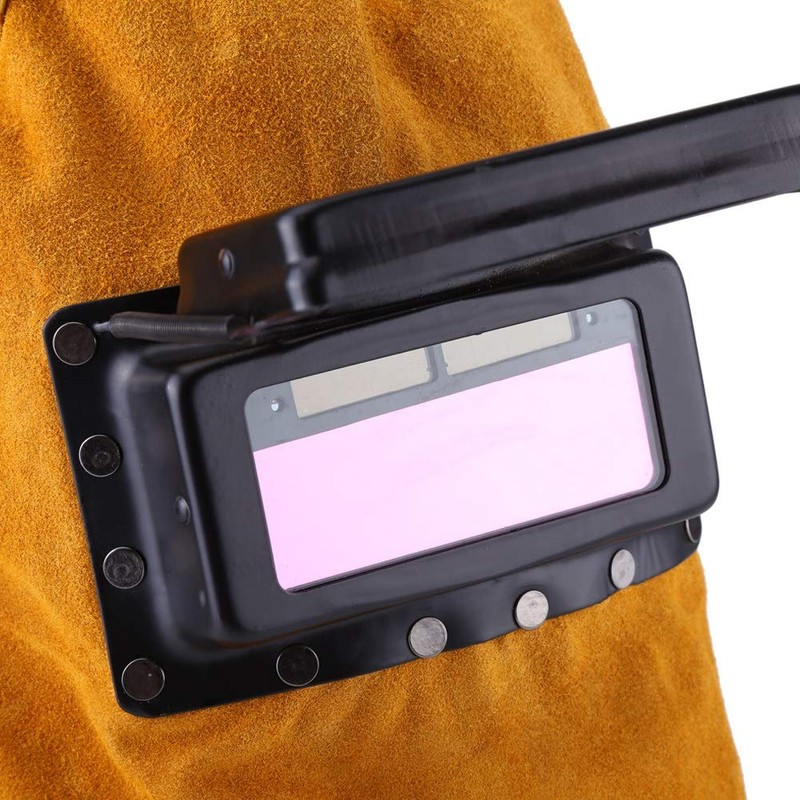 Welding Helmet Mask with Auto Darkening Filter Lens, Leather Mask