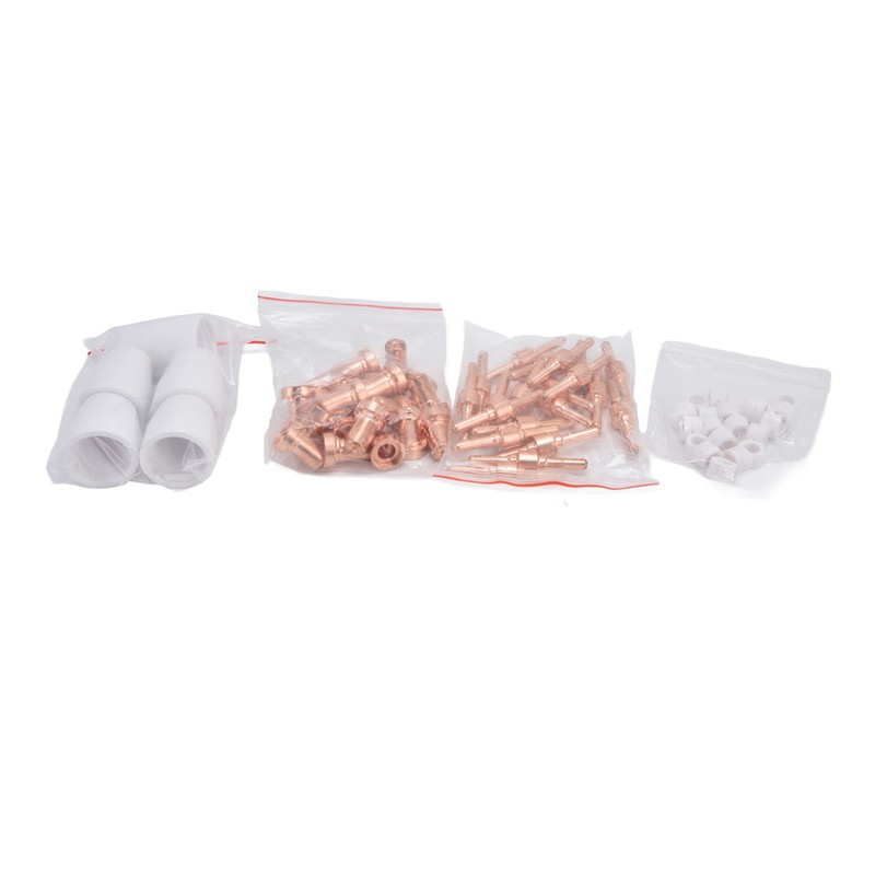 65Pcs Plasma Cutting Consumables Ceramic Copper Plasma Cutter Tips Kit