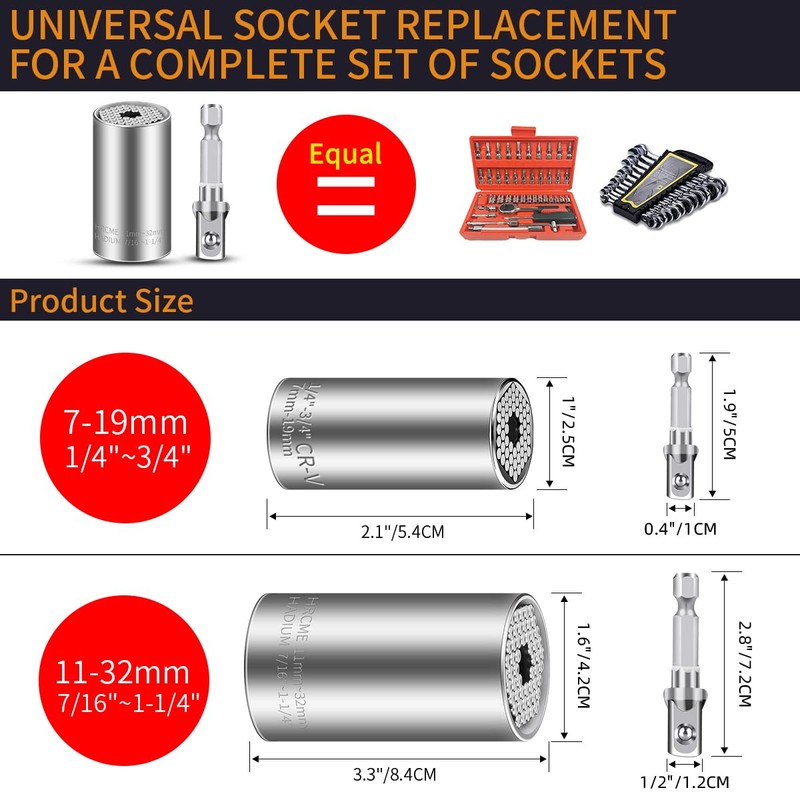 Universal Socket Set (7-19mm 11-32mm) Super Socket For Unscrew Any
