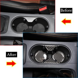 Soft Carbon fiber Car Central Control Water Cup Holder Coaster Decorative Stickers for Ford Ranger 2015-2021 Interior Accessories 4pcs