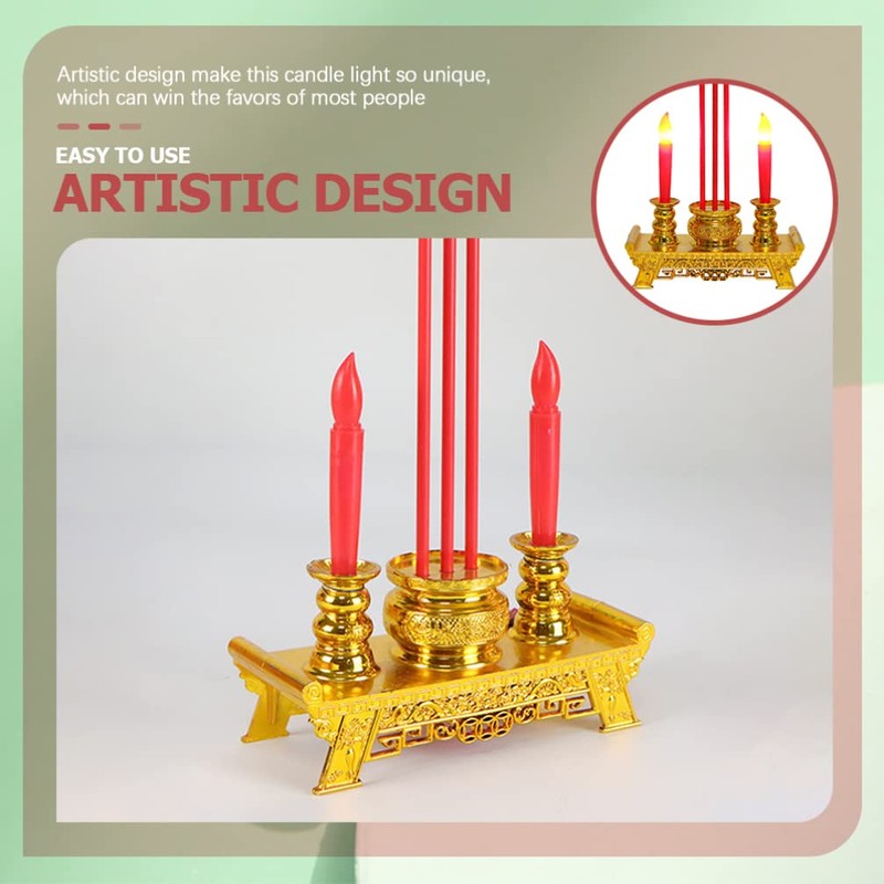 Beaupretty Led Decor Led Electronic Incense Burner Stick Buddhist Candle