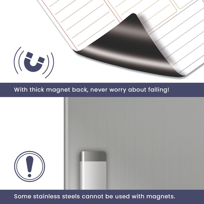 ALEZEL Magnetic Weekly Calendar Whiteboard for Fridge, Refrigerator Dry Erase