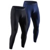 DEVOPS 2 Pack Men's Compression Pants Athletic Leggings (Medium, Black/Navy)