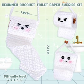 Crochetta Crochet Kit for Beginners, Crochet Starter Kit w Step-by-Step Video Tutorials, Beginner Crochet Kit for Adults Kids Women Men Complete Kit Included (Toilet Paper Buddies)