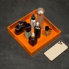 KEVLANG Orange Sturdy Acrylic Serving Tray with Handles-12x12Inch-Serving Coffee,Food,Breakfast,Butler-Kitchen Countertop