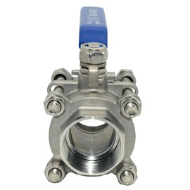 Dsmpipeft Ball Valve NPT Thread - Stainless Steel 304 Female 3-Piece Full Port(1-1/2'')