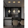 Crystal Pendant Light for Kitchen Island,Gold Chandelier Lights Fixture, Hanging