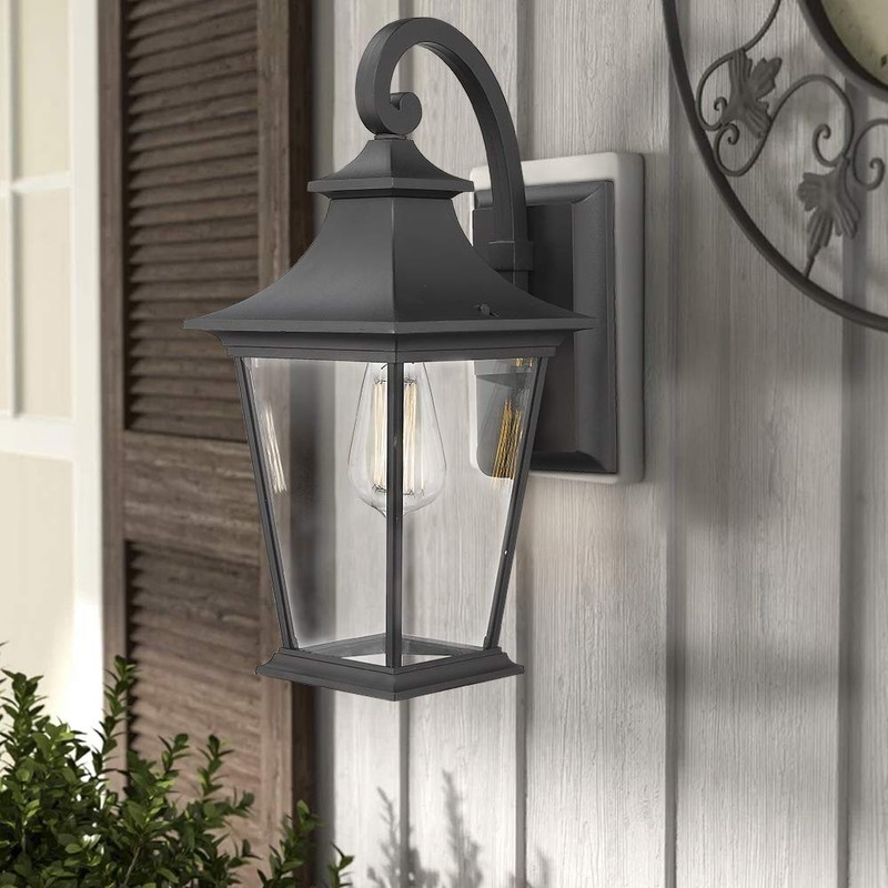 Emliviar Outdoor Wall Lantern, 1-Light Exterior Wall Mount Light with