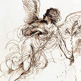 Pack of 8 Charity Christmas Cards (ALM-ALCX9953) - Study of an Angel - 8 Artistic Cards From the Almanac Gallery