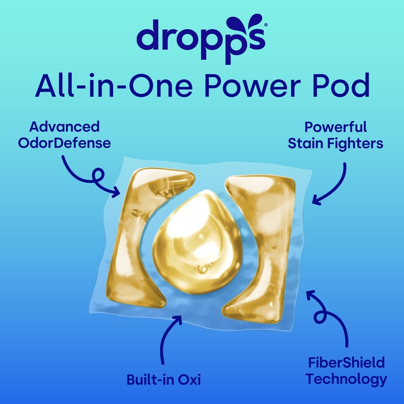 Dropps 4-in-1 Plus Oxi Laundry Detergent Pods, Free & Clear