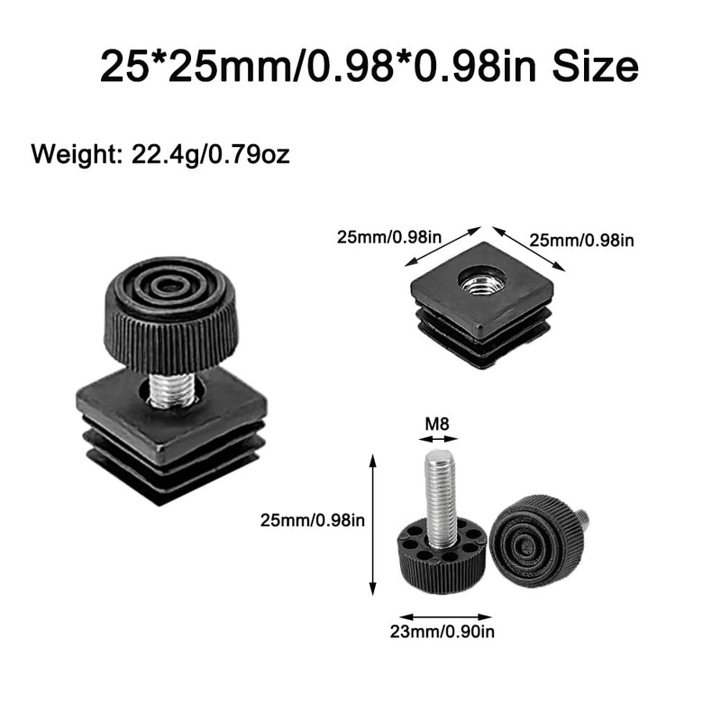 4-Pack Furniture Leveler Chair Leg Leveling Feet Square Tube Insert