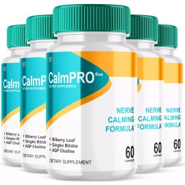 CalmPro5 (5 Pack) CalmPro5 Calm Pro 5 Nerve Support Pills Calming Supplement 300 Capsules