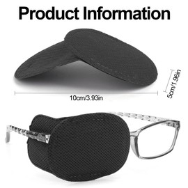 Pack of 12 Eye Patches for Glasses Reusable Eye Patch to Cover the Left Right Eye for Children and Adults Lazy Eye Amblyopia Strabism Medium